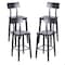 Flash Furniture Jackson Commercial Grade Rustic Black Industrial Wood Dining Barstool, 4PK 4-XU-DG-W0236B-BLK-GG - alternate 1
